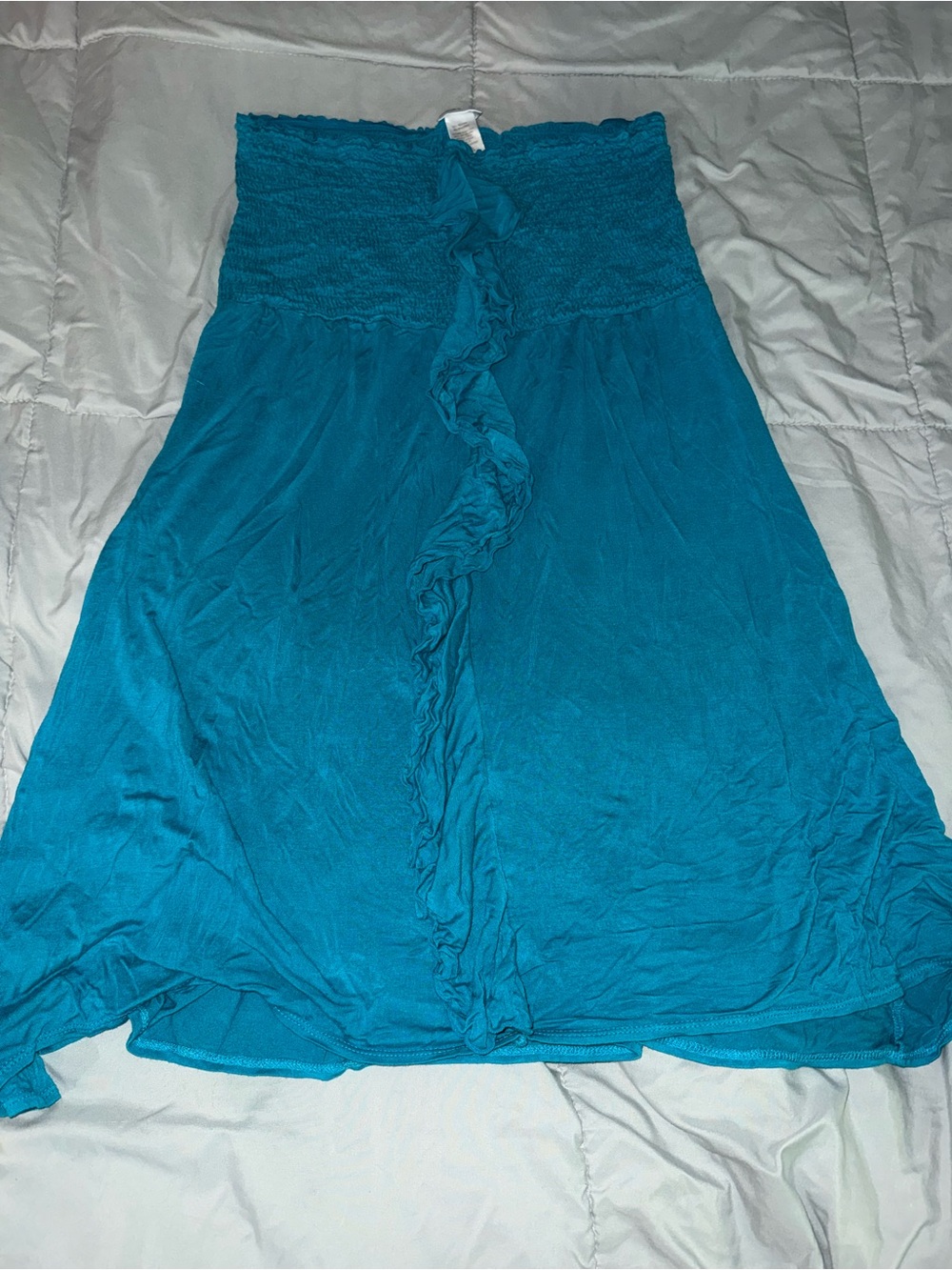 Teal Ruffle-Front Women’s Skirt